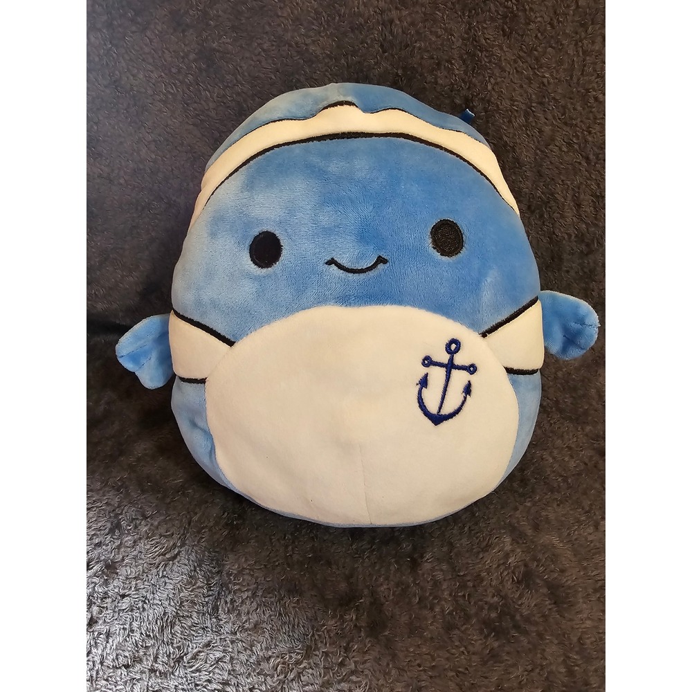 Squishmallows Ricky the Blue Clownfish 8" Plush‎ Nautical Anchor Kellytoy 2021